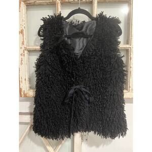 Lulu De La Falaise size medium black faux fur vest